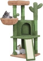 Yaheetech Cactus Cat Tree, 42in Cat Tower for Indoor Cats, Multi Level Kitten Condo Scratching Post, Cat Activity Center Pet Furniture w/Ball, Plush Perch, Platform, Basket - Image 2