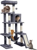 Yaheetech Large Multi-Level Cat Tree, 63 Inches Tall with Sisal-Covered Scratching Posts, Condo, Hammock, Dangling Ball, and Extended Platform for Cats to Play and Sleep - Image 2