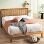 Zinus 12 Inch Solid Wood Platform Bed with Headboard/No Box Spring Needed/Wood Slat Support/Rustic Pine Finish, Queen - Image 2
