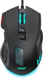 acer Wired Gaming Mouse, 12,800 DPI RGB Ergonomic Computer Mouse with Optical Sensor, 8 Programmable Buttons, 12 Backlit Modes, Software for DIY Keybinds, Rapid Fire, USB Gaming Mice for Laptop, PC - Image 2