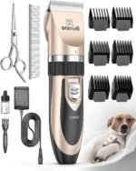 oneisall Dog Clipper Low Noise, Dog Grooming Kit with Rechargeable, Dog Shaver Cordless Electric Quiet Hair Clipper Set for Dog Cats Pets（Gold） - Image 2