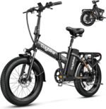 1000W Folding Electric Bike, 48V 20AH Large Removable Battery E Bike, 30+MPH, 80 Miles Max Range, 20" Fat Tire Electric Bike for Adults, Adult Electric Bicycles for Commute Beach Snow - Image 2