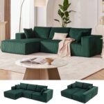 108” Modular Sectional Sofa, Cloud Sectional Couch with Deep Seat, Modern Modular L-Shape Sofa Couch with Chaise,Upholstered Couches for Living Room Bedroom (Green, Left Facing Chaise) - Image 2