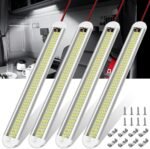 12v LED Interior Light Bar，CT CAPETRONIX 120LEDs 1500LM 8W DC 12 Volt led Strip Lights with ON/Off Switch，for Enclosed Cargo Trailer, Car RV Van Truck Lorry Camper Boat Caravan Motorhome (4Pack) - Image 2