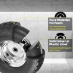 【UPGRADED】4.10/3.50-4 Tire and Wheel Flat Free, 10 Inch Solid Rubber Tire with 5/8”Axle Bore Hole and Double Sealed Bearings, for Dolly Wheels/Hand Truck Wheels/Dump Cart，4 Pack - Image 3
