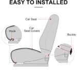 surpassme Comfortable Car Seat Covers Universal Front Seat Coves for Car Accessories with Storage Pockets, Padded Car Interior Covers for Automotive, SUV, Truck, and Van(Grey) - Image 6