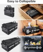 HOTOR Trunk Organizer - Car Organizer with Built-In Leakproof Car Cooler, Collapsible Trunk Organizer with Cooler for Car, SUV, Sedan, with Base Panel (3 Compartments, Black),31.9"×12.6"×10.6" - Image 4