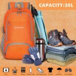 ZOMAKE Lightweight Packable Backpack 30L, Foldable Hiking Backpacks Water Resistant Compact Folding Daypack for Travel(Orange) - Image 4