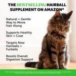 Cat Hairball Support Crunchy & Creamy Chews, Hairball Remedy Treats, Cat Furball Treatment, Supports Skin & Coat, Vitamins for Digestion, Chicken (30-Day Supply) - Image 3