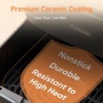 COSORI Air Fryer Pro 9-in-1, Compact 5QT, 450℉: Half Time & Chef-Grade Cook, One-Wipe Clean Glass Panel, 130+ In-App Recipes with Nutritional Info, Nonstick & Dishwasher-Safe Basket, Ceramic, Gray - Image 5