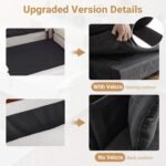 VINGLI 121" Cloud Couch, Comfy Modular Sectional Sofa Set for Living Room,Modern Linen 3-Seat Convertible Loveseat Sofa with 1 Ottoman for Small Space.（Black） - Image 4