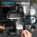 Coffee Machine, 3.5 Bar Espresso & Cappuccino Machine with Steam Wand, Compact Design Coffee Maker for Latte, Safety Lock & Tritan Cups, 800w, Black - Image 4