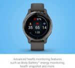 Garmin Venu 2S, Smaller-Sized GPS Smartwatch with Advanced Health Monitoring and Fitness Features, Slate Bezel with Graphite Case and Silicone Band, (010-02429-00) (Renewed) - Image 4