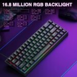 AULA WIN68 HE Mechanical Gaming Keyboard 60%, Hall Effect Magnetic Switch, Fast Trigger Mode Adjustable Actuation, 8000Hz Polling Rate, RGB Backlit, Wired Black Keyboard for Laptop/PC Gamer - Image 4