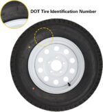 2PK Durun ST205/75R15 Radial Trailer Tire with 15" White Wheel - 5 on 4-1/2" - Load Range D - Image 4
