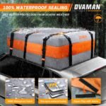 Car Rooftop Cargo Carrier Bag – 20 Cubic Feet Waterproof Heavy Duty 900D Roof Bag for All Vehicles SUV with/Without Roof Rack, Car Storage Bag with Anti-Slip Mat, 6 Hooks & Luggage Lock - Image 3