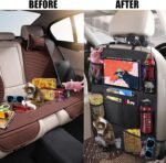 Car Backseat Organizer with 10" Table Holder, 9 Storage Pockets Seat Back Protectors Kick Mats for Kids Toddlers, Travel Accessories, 2 Pack - Image 4