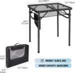 RedSwing Folding Grill Table, Lightweight Height Adjustable Aluminum Table with Mesh Desktop and Mesh Bag for Outdoor Camping Picnic BBQ, Small 2 Feet, Black - Image 4