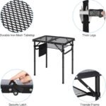RedSwing Folding Grill Table, Lightweight Height Adjustable Aluminum Table with Mesh Desktop and Mesh Bag for Outdoor Camping Picnic BBQ, Small 2 Feet, Black - Image 5