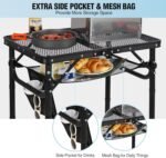 RedSwing Folding Grill Table, Lightweight Height Adjustable Aluminum Table with Mesh Desktop and Mesh Bag for Outdoor Camping Picnic BBQ, Small 2 Feet, Black - Image 6