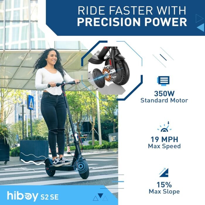 Hiboy Electric Scooter, 350W–810W Motor, 9"-16" Tires, 19/25 MPH Top Speed, Long Range 17–34 Miles, Foldable Commuter Electric Scooter for Adults with Dual Braking System - Image 3