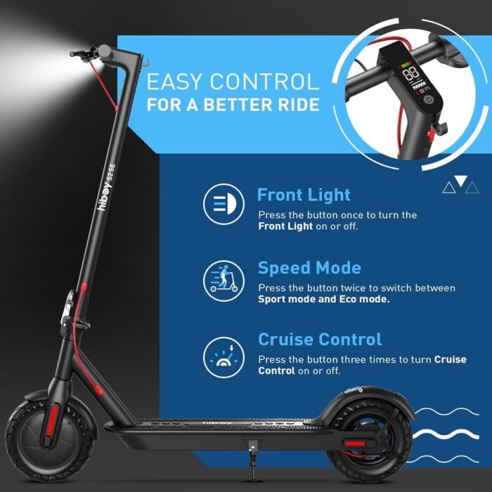 Hiboy Electric Scooter, 350W–810W Motor, 9"-16" Tires, 19/25 MPH Top Speed, Long Range 17–34 Miles, Foldable Commuter Electric Scooter for Adults with Dual Braking System - Image 7