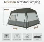 Naturehike Cape 4/6/8 Person Camping Tent, 60S Easy Setup Instant Tent Pop up Tent, Waterproof Large Tall 6/8 Person Tents for Camping, Car Camping - Image 3