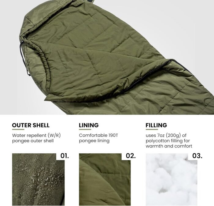 OneTigris Bushcrafter’s Sleeping Bags, Mummy Sleeping Bag for Camping Hiking Backpacking, Survival Gear - Image 6