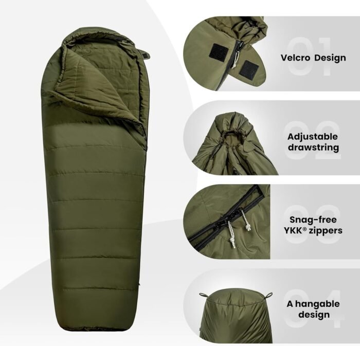 OneTigris Bushcrafter’s Sleeping Bags, Mummy Sleeping Bag for Camping Hiking Backpacking, Survival Gear - Image 8