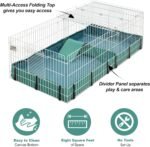MidWest Homes for Pets Guinea Habitat Plus Cage, Includes Divider Panel and Hinged Top, Washable PVC Canvas Bottom, Expandable Small Animal Cage for Guinea Pigs, 171GHP - Image 3