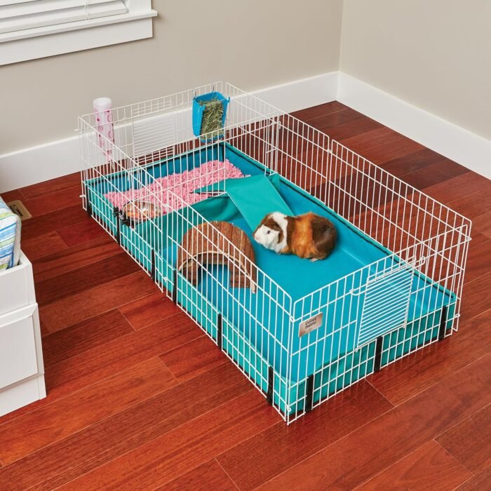 MidWest Homes for Pets Guinea Habitat Plus Cage, Includes Divider Panel and Hinged Top, Washable PVC Canvas Bottom, Expandable Small Animal Cage for Guinea Pigs, 171GHP - Image 4