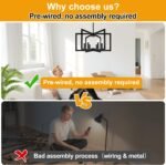 25" Modern Black Chandelier for Dining Room (6-Light, 25-Inch), Geometric Black Dining Room Light Fixture Over Table, Industrial Metal Hanging Pendant Lights for Kitchen Island, Entryway, Foyer - Image 4