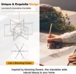 25" Modern Black Chandelier for Dining Room (6-Light, 25-Inch), Geometric Black Dining Room Light Fixture Over Table, Industrial Metal Hanging Pendant Lights for Kitchen Island, Entryway, Foyer - Image 5