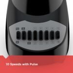 BLACK+DECKER 10-Speed Countertop Blender, BL2010BP, 6-Cup Plastic Jar, Dishwasher-Safe, Stainless Steel, Suction Feet - Image 3