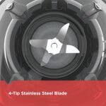 BLACK+DECKER 10-Speed Countertop Blender, BL2010BP, 6-Cup Plastic Jar, Dishwasher-Safe, Stainless Steel, Suction Feet - Image 6