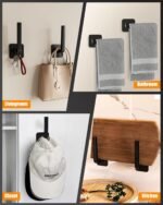 Hat Rack for Hat Storage (4-Pack), Multi-Purpose Hat Organizer, Strong Adhesive Hat Hooks for Wall Organizer for Baseball Caps, Two Mounting Options Hook, Black - Image 5