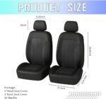 4PCS Cooling Car Seat Covers,Breathable Front Seat Covers with Mesh Construction and Foam Padding,Car Seat Protector to Reduce Back Sweating,Universal Car Interior for Car SUV (Black) - Image 3