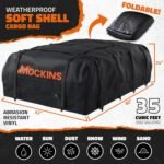 Mockins 35 Cu.Ft. Black Waterproof Rooftop Cargo Carrier Bag | 60"x42"x24" Car Roof Bag for Use with or w/o Roof Rack | Car Topper Luggage Carrier Waterproof Storage Set w/Mat, Straps, Hooks, & More - Image 3