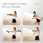 EAST MOUNT Adjustable Dumbbells 5 lb Dumbbells Set of 2 / Pair 10 lb Total Free Weights 6 in 1 Women Hand Weights for Home,Office,Gym Exercise Training 2lb 3lb 4lb 5lb Fast Adjust - Image 4