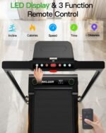 Walking Pad Treadmill, 330lbs Capacity, Compact Walking Pad, 2.5HP Desk Treadmills, 45dB Silent Operation, Foldable Treadmill with Remote Control, for Home Office - Image 4