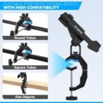 PLUSINNO 1/2/4 Pack Fishing Rod Holders for Boat, Fishing Rod Holder with Enlarge Clamp, Innovative Dual-V Shaped Design, Fit Round/Square Tube Boat Fishing, Fishing Gear, Fishing Gifts for Men - Image 5