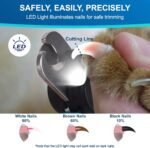 LED Dog Nail Clipper with Light, Illuminates Nails or Bloodline for Safe and Easy Trimmers, Extra Sharp for Thick Nails, Quick Sensor, Avoid Over Cutting Toenail, for Cats & Dogs - Image 4