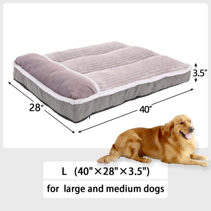 Large Dog Bed with Pillow for Crate Kennel, Sofa Dog Bed, Super Soft pet Bed for Medium, Jumbo, Furniture - Image 4