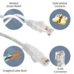 Cat 6 Ethernet Cable 100 ft, Cat6 Solid High-Speed Internet LAN Network Patch Cord Outdoor&Indoor for Modem, Router, PC, PS4/5, TV, Gaming Consoles - Fluke Test Passed, White - Image 5