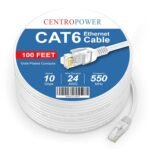 Cat 6 Ethernet Cable 100 ft, Cat6 Solid High-Speed Internet LAN Network Patch Cord Outdoor&Indoor for Modem, Router, PC, PS4/5, TV, Gaming Consoles - Fluke Test Passed, White - Image 7