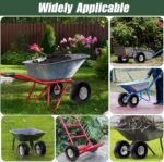 4.10/3.50-4 Tire & Wheel Flat Free, 2 Pcs Heavy Duty Solid PU Non-inflated Tires with Double Sealed Bearings, 5/8 in Axle Bore Hole & 2.15 in Offset Hub for Dolly/Garden Cart/Wheelbarrow/Wagon - Image 5