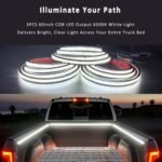 LED Truck Bed Lights, 3Pcs 60Inch 12V 6500K White COB Waterproof Lights Strip with Switch Blade Fuse Splitter, Cool Accessories for Pickup Truck Camper Van SUV RV Boat - Image 3