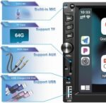 Wireless Double Din Car Stereo Works with Apple Carplay,7 Inch HD 1024 * 600 Touchscreen with Bluetooth 5.1,FM Car Radio,GPS Navigation,Backup Camera,Android Auto,Voice Control,USB/AUX/TF/SWC - Image 4