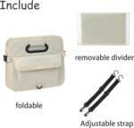Car Trunk Organizer Car Storage Organizer Collapsible Multi Compartment Car Organizer Adjustable Straps for SUV(Beige) - Image 4