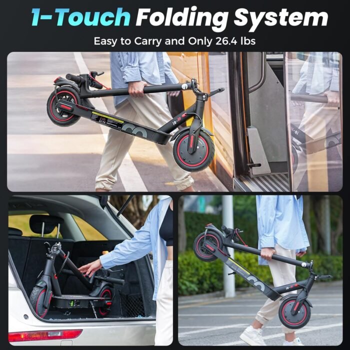 iScooter Electric Scooter for Adults & Teens, 500/650 Peak Power, Up to 15/18/25 Miles Range, 19/22/25 MPH Top Speed, Cruise Control, Dual Braking System, Foldable E-Scooter for Commuting & Campus Use - Image 3